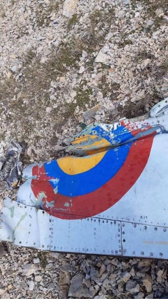 МО РА опубликовало фотографии фрагментов истребителя Су-25 ВВС Армении, сбитого истребителем F-16 ВВС Турции