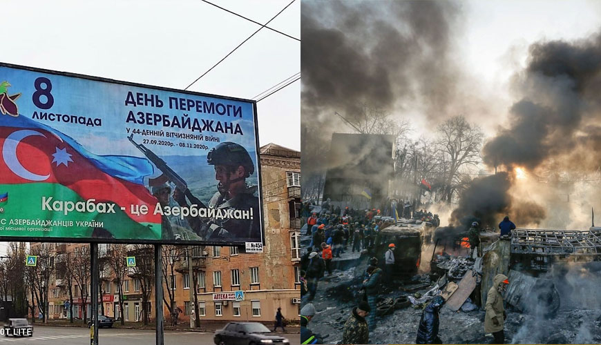 Недавно окрашенная во флаги Азербайджана Украина осталась одна